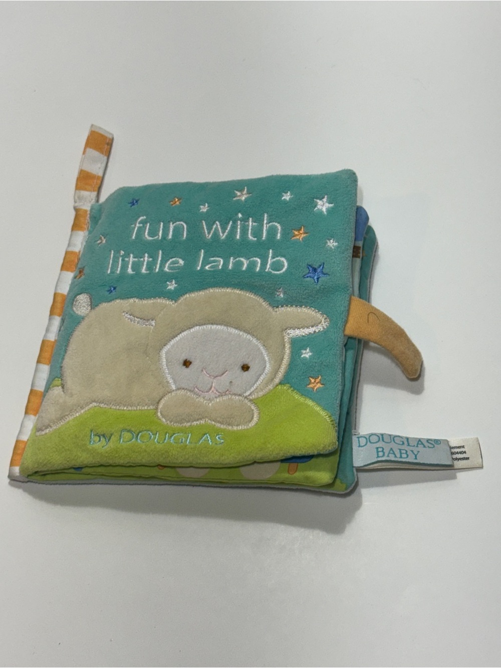 Douglas Baby 'Fun With Little Lamb' Crinkle Rattle Teething Soft Cloth Book Toy